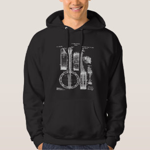 Sudadera Banjo de música de patentes antiguas 1882 Instrume