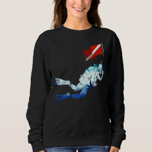 Sudadera Baño Submarino Buceo Bandera de buceo Océano Di