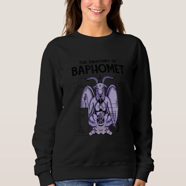 Sudadera Baphomet Anatomy Satanic Satan Goat Devil Goth Gra (Anverso)
