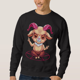Sudadera Baphomet Gothic Goat Satanist Pentagram Gótico Neg
