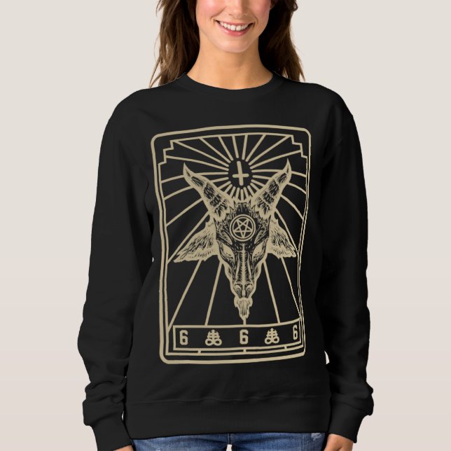 Sudadera Baphomet Tarot Inverted Cross Leviathan Cross Goat (Anverso)
