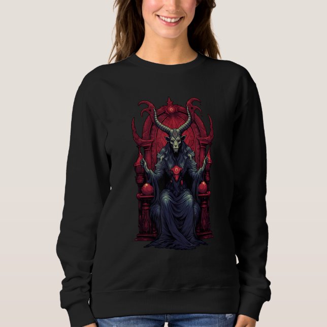 Sudadera Baphomet Throne Goat Head Satanic Witchcraft Occul (Anverso)