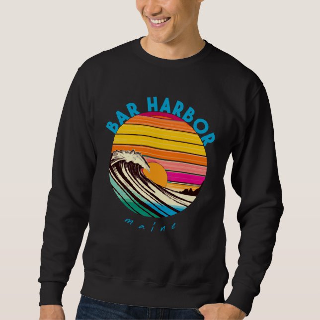 Sudadera Bar Harbor Retro 1980s Beach Style Maine (Anverso)