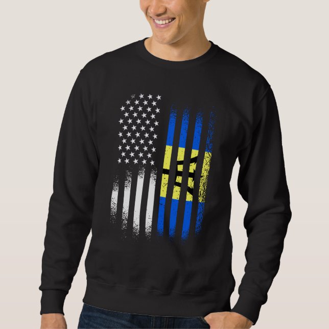 Sudadera Barbadian American Patriot Grown Country USA Flags (Anverso)