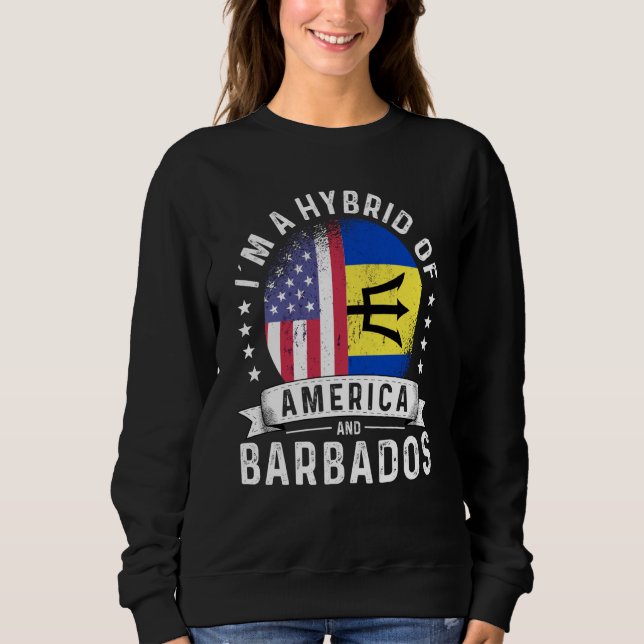 Sudadera Barbadian American Patriot Grown  Flag Humor (Anverso)