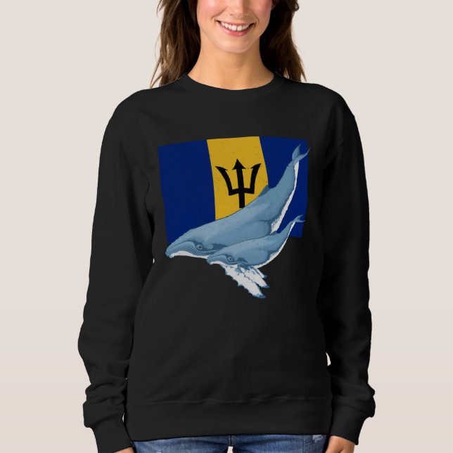 Sudadera Barbados Flag with Humpback Whales Bajan Pride (Anverso)