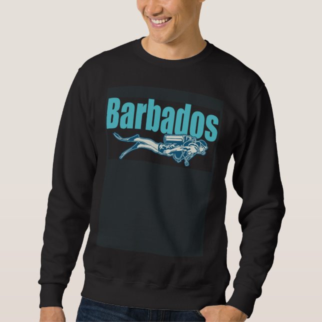 Sudadera Barbados Scuba Diver Souvenir (Anverso)