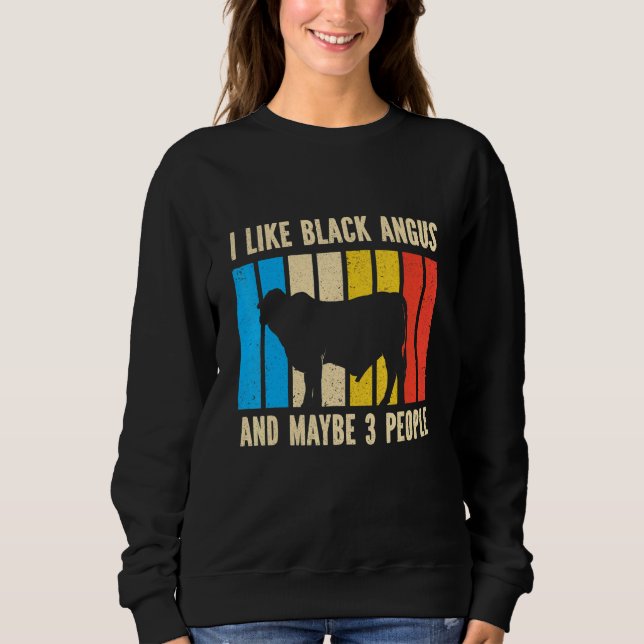 Sudadera Barbecue Retro I Like Black Angus And Maybe 3 Peop (Anverso)