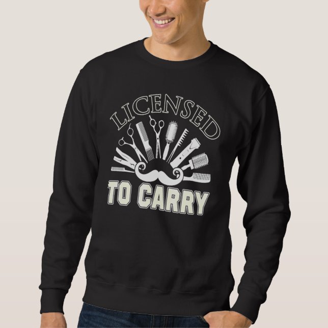 Sudadera Barber Con Licencia Para Llevar Idea De Barber (Anverso)