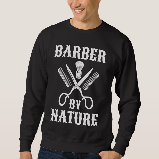 Sudadera Barber Por Naturaleza - Barbería De Haircut (Anverso)