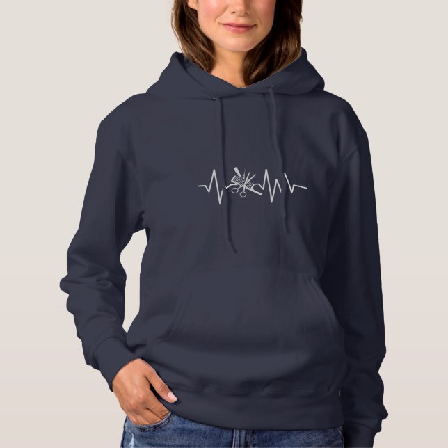 Sudadera Barber Shop - Barber Scissors Comb Heartbeat (Anverso)