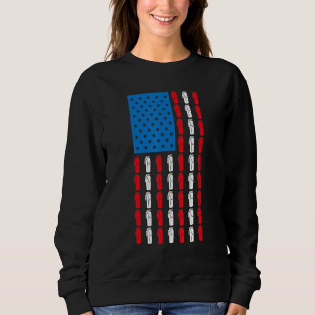 Sudadera Barber US Flag Cool Design Hairdresser Barbershop  (Anverso)
