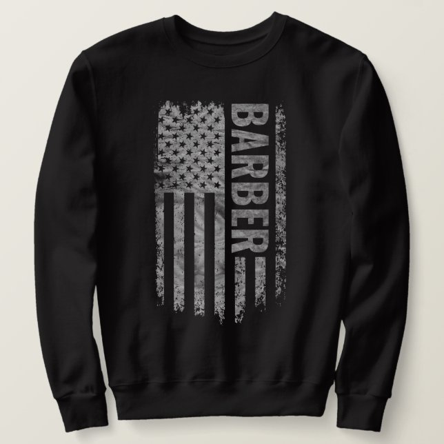 Sudadera Barber USA Flag Distressed design (Anverso del diseño)
