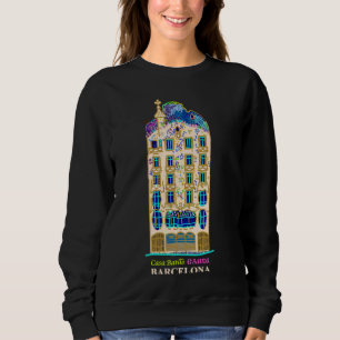 Sudadera Barcelona, dibujo a mano Gaudí Casa Batlló, España