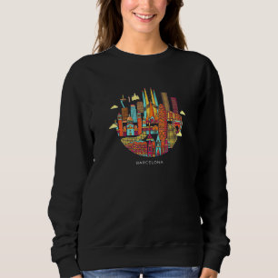 Sudadera Barcelona España - Elegante Ilustración de la ciud