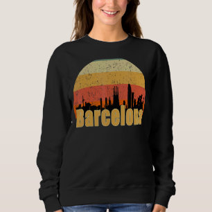 Sudadera Barcelona España Skyline Silhouette Sunset I Love