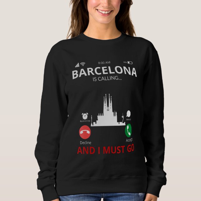 Sudadera Barcelona llama a España souvenir (Anverso)
