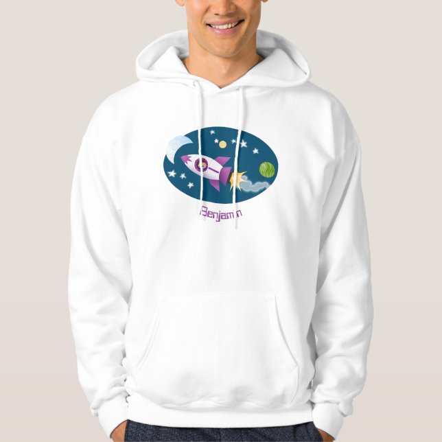 Sudadera Barco de cohetes en ilustracion de personalizado e (Anverso)