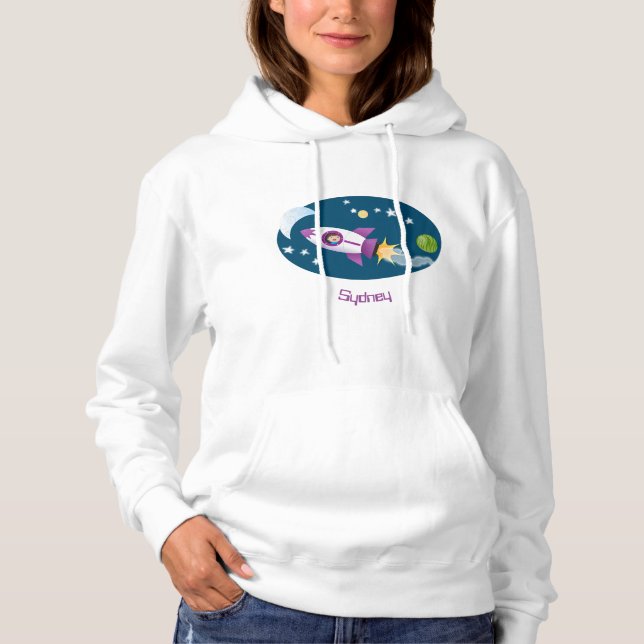 Sudadera Barco de cohetes en ilustracion de personalizado e (Anverso)