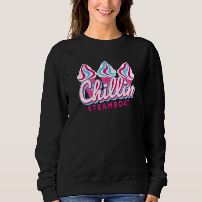 Sudadera Barco de vapor Chillin Ice Cream Pop Art Steamboat (Anverso)