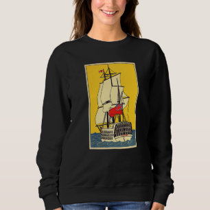 Sudadera Barco de Vela de Fragata Clásica Cañones Velas Vie