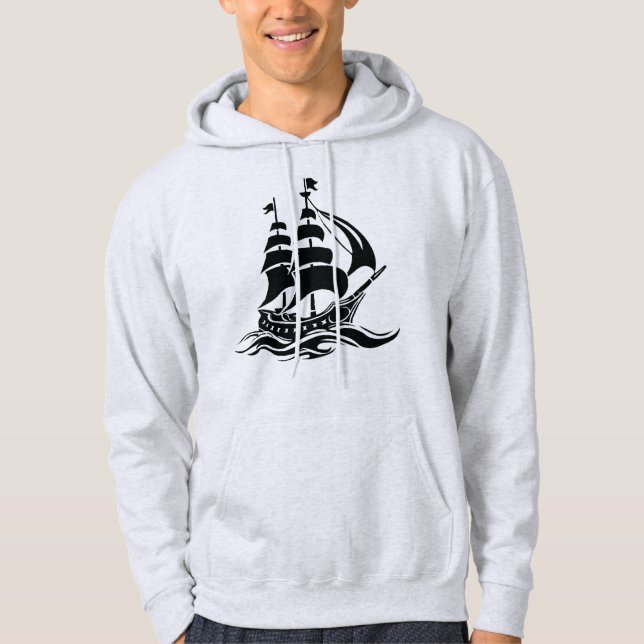 Sudadera Barco de Vela de Sombra – Ilustración Oceánica Vin (Anverso)