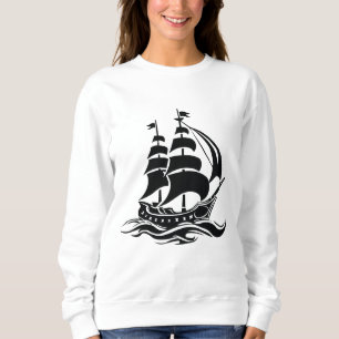 Sudadera Barco de Vela en la Sombra – Ilustración Vintage d