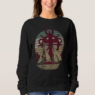 Sudadera Barco de vela retro ancla marinero capitán patrón