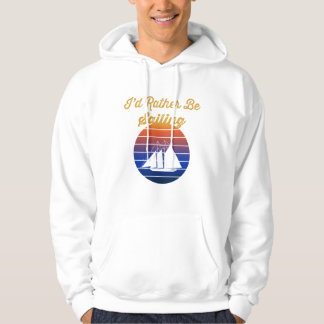 Sudadera Barco de Vela Silueta Atardecer Preferiría Estar N