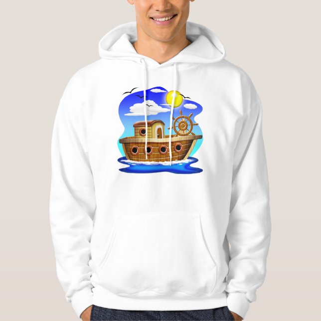 Sudadera Barco Pesquero Dibujo Animado  (Anverso)