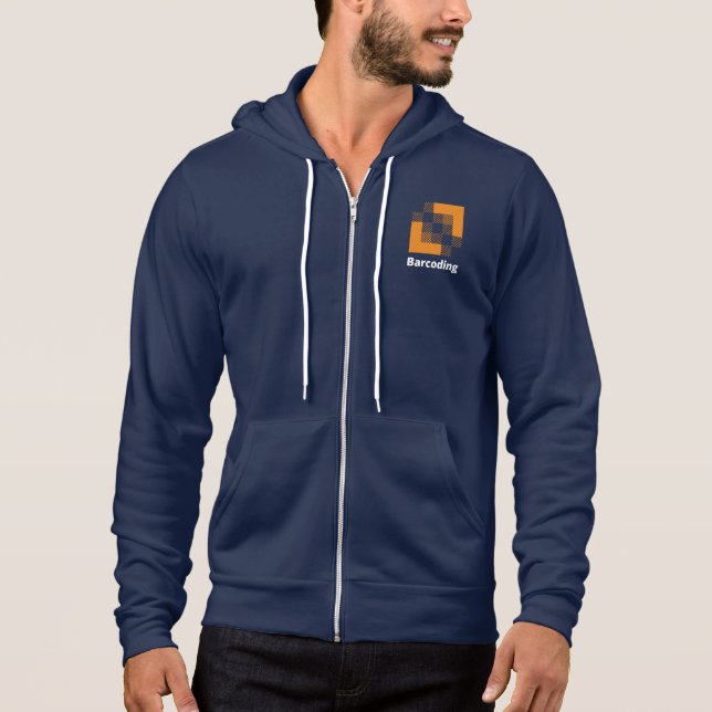 Sudadera Barcoding Navy-Blue Zip Up Hoodie (Anverso)