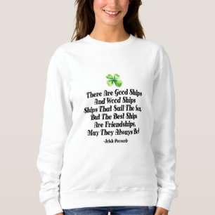Sudadera Barcos de la Amistad Irlandesa Proverbio Trébol de