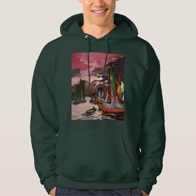 Sudadera Barcos en el Puerto de La Rochelle Arte (Anverso)