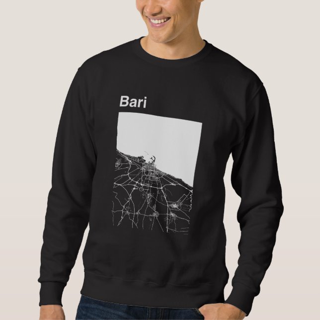 Sudadera Bari Italy Classic City Map Graphic (Anverso)