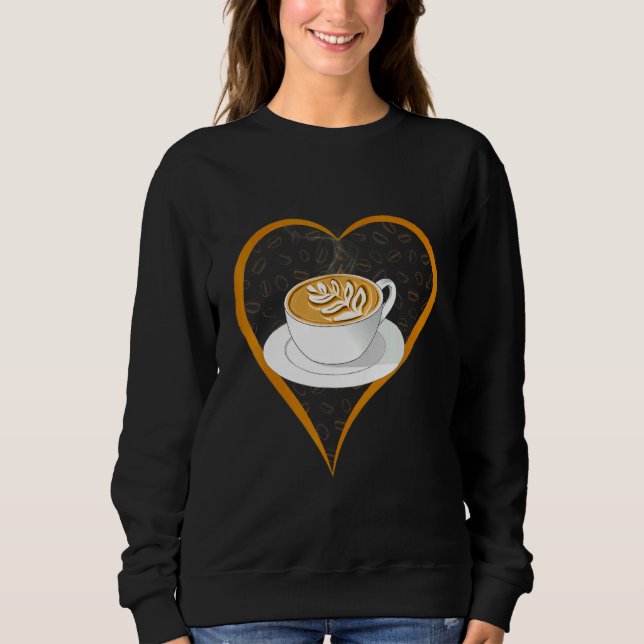 Sudadera Barista Café Café Café Corazón Café Cappuccino (Anverso)
