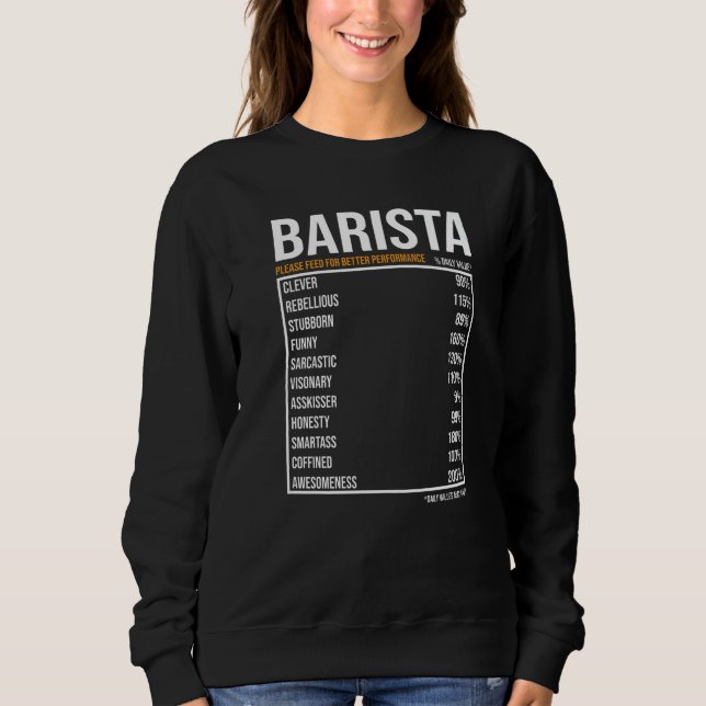 Sudadera Barista Job Daily Value  Barista (Anverso)