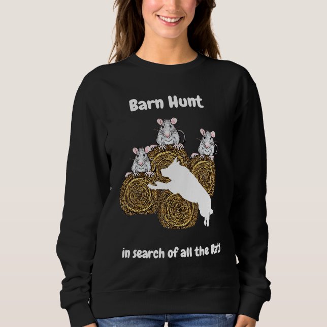Sudadera Barn Hunt  in search of rats white German Shepherd (Anverso)