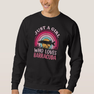 Sudadera Barracuda Fish Vintage Retro Sólo Un Chica Que Ama