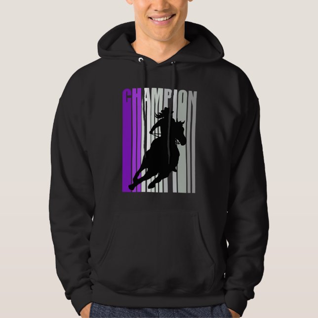 Sudadera Barrel Racing Champion Horse Riding Purple Cowgirl (Anverso)