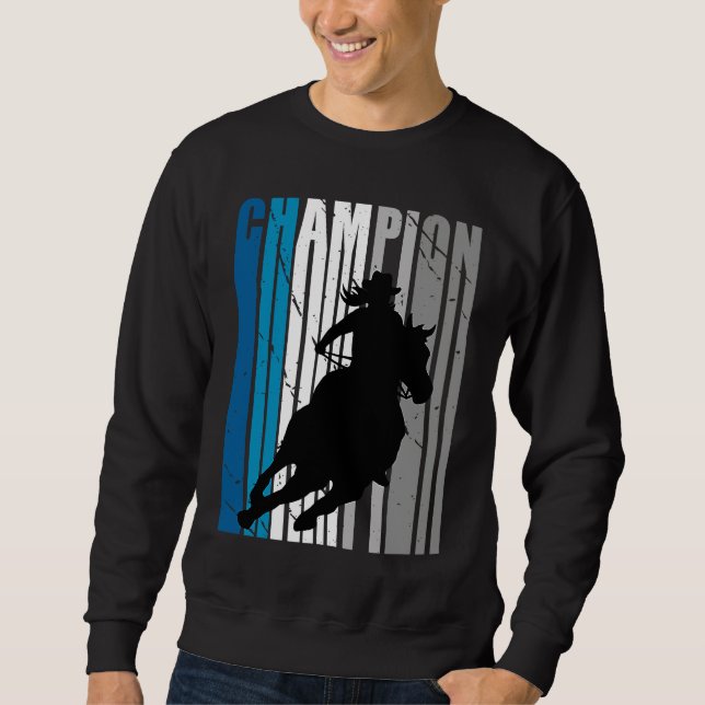 Sudadera Barrel Racing Champion Horse Riding Teal Cowgirl W (Anverso)