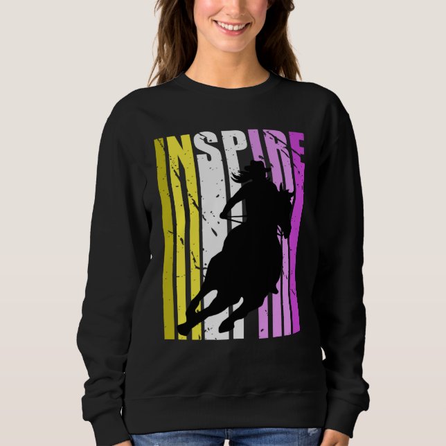 Sudadera Barrel Racing Fierce Cowgirl Hat Western Pink Yell (Anverso)