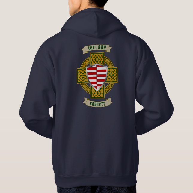Sudadera Barrett Irish Shield y Celtic Cross (Reverso)