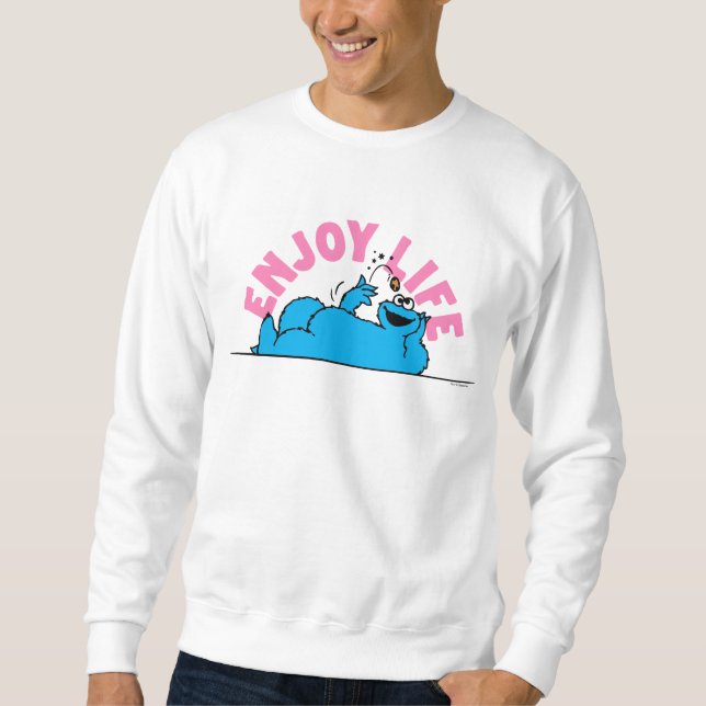 Sudadera Barrio Sésamo | Cookie Monster Disfrutar la vida (Anverso)