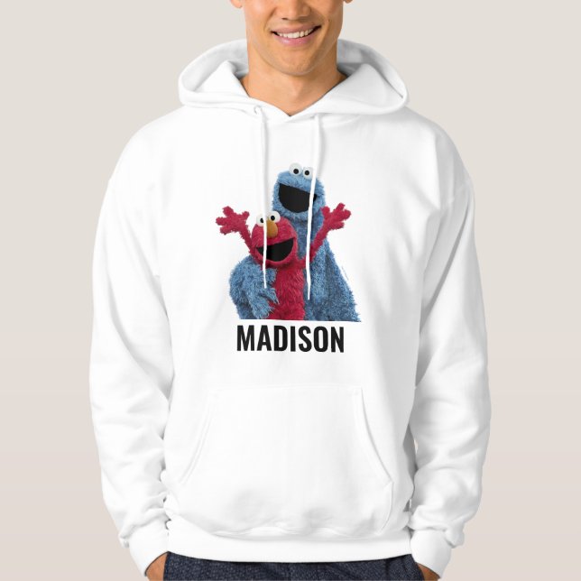 Sudadera Barrio Sésamo | Monstruo Elmo y Cookie (Anverso)