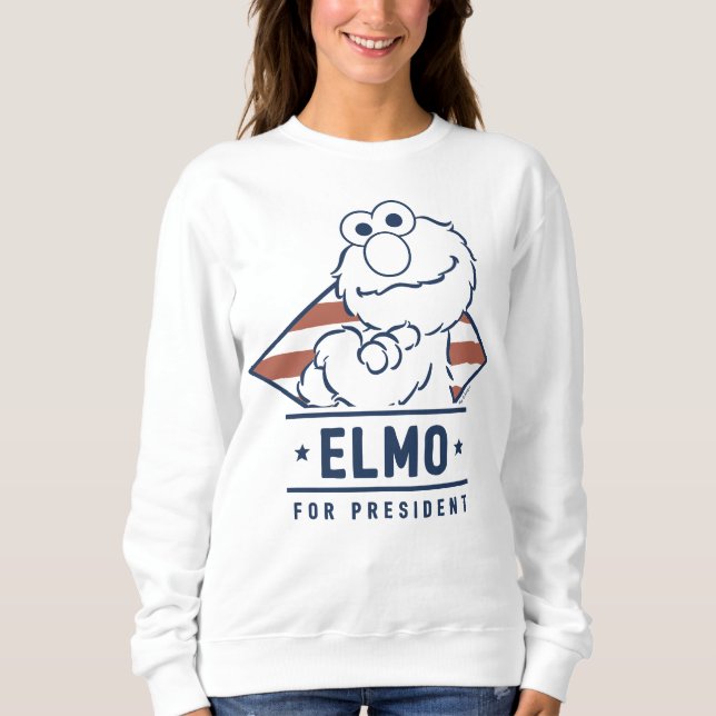 Sudadera Barrio Sésamo | Vintage Elmo para Presidente (Anverso)