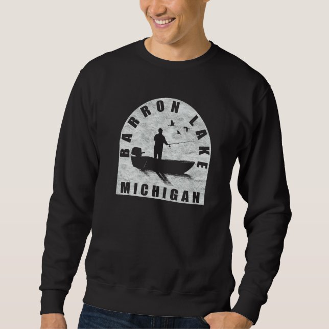 Sudadera Barron Lake Fishing Michigan   (Anverso)