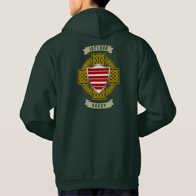 Sudadera Barry Irish Shield y Celtic Cross (Reverso)