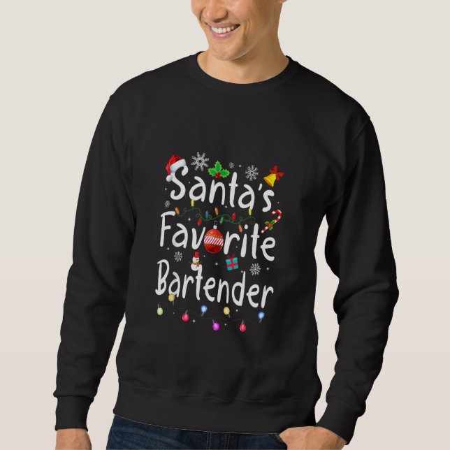 Sudadera Bartender Navidad favorita de Santa Claus Bartende (Anverso)