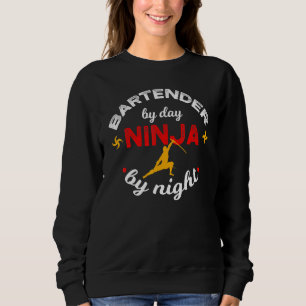 Sudadera Bartender Por Día Ninja Por Mixólogo Nocturno Cock
