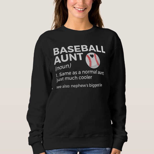Sudadera Baseball Aunt Definition Nephew's Biggest Fan (Anverso)